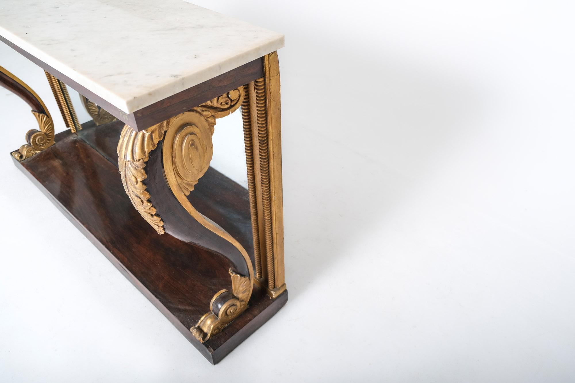 Early 19th Century English Regency Console Table with Marble Top For Sale 9