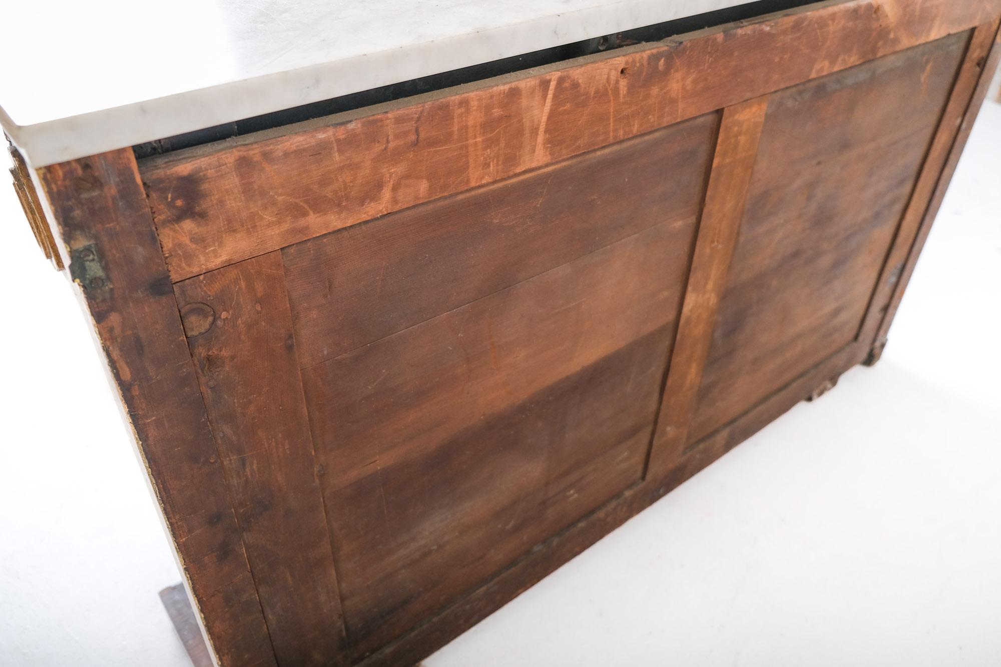 Hand-Carved Early 19th Century English Regency Console Table with Marble Top For Sale