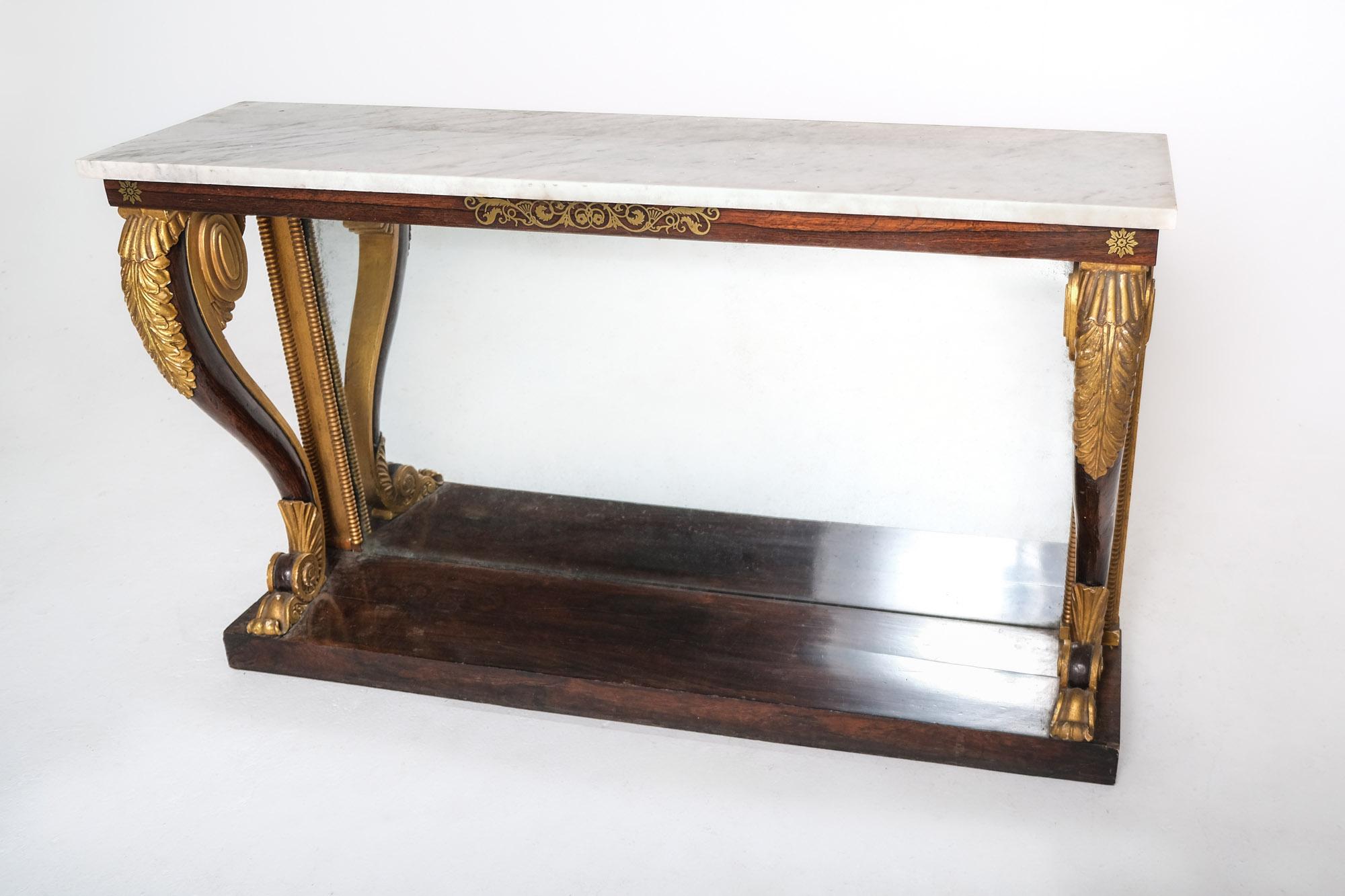 Early 19th Century English Regency Console Table with Marble Top For Sale 1