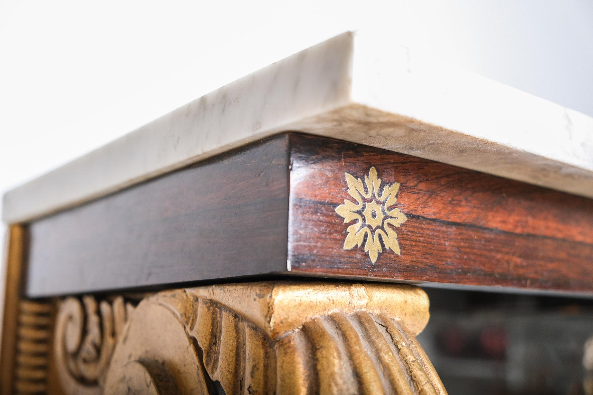Early 19th Century English Regency Console Table with Marble Top For Sale 2
