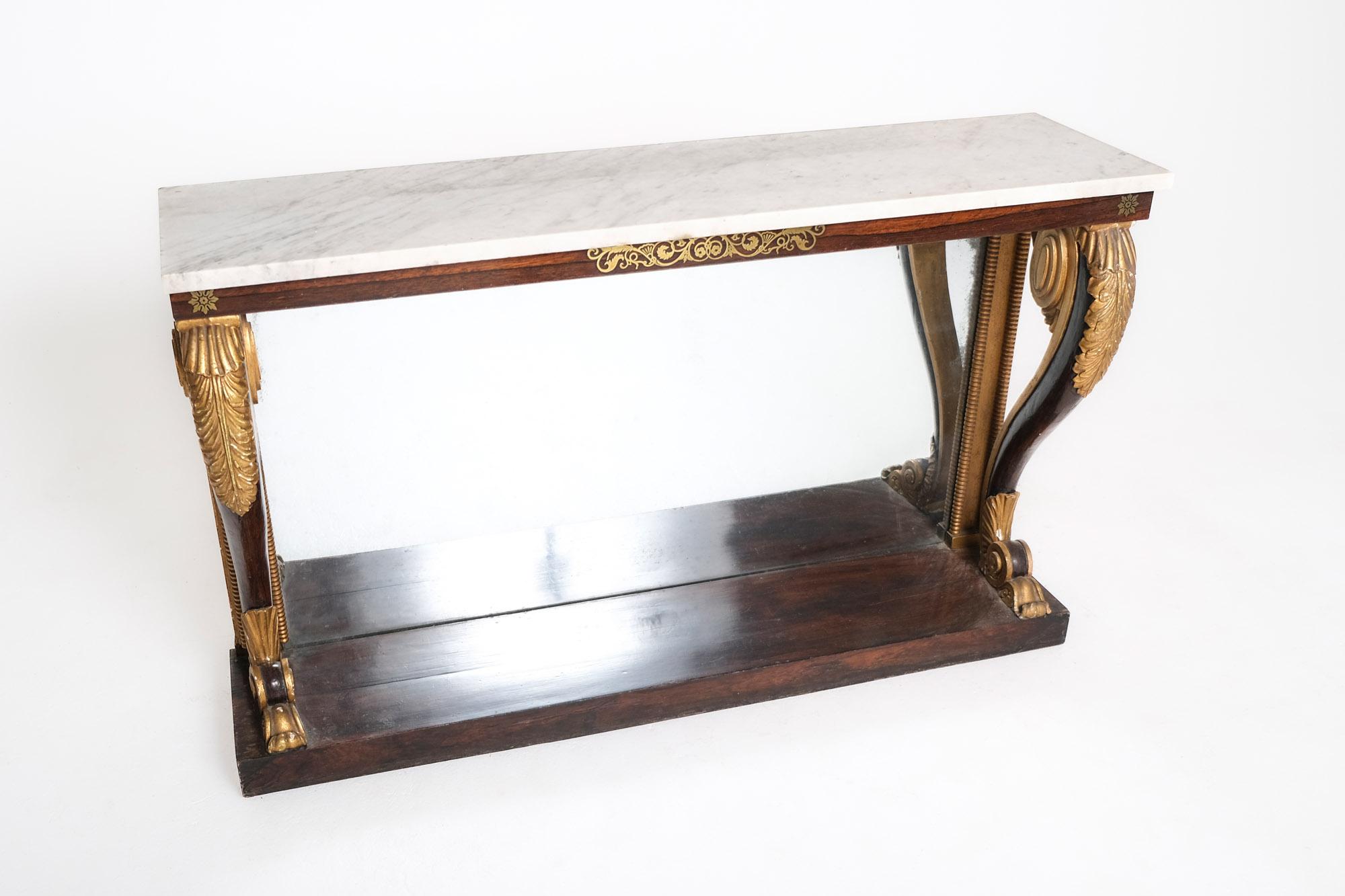 Early 19th Century English Regency Console Table with Marble Top For Sale 3
