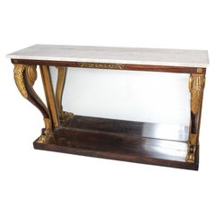 Early 19th Century English Regency Console Table with Marble Top