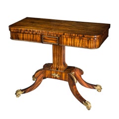 Early 19th Century English Regency Coromandel Ormolu-Mounted Console Card Table