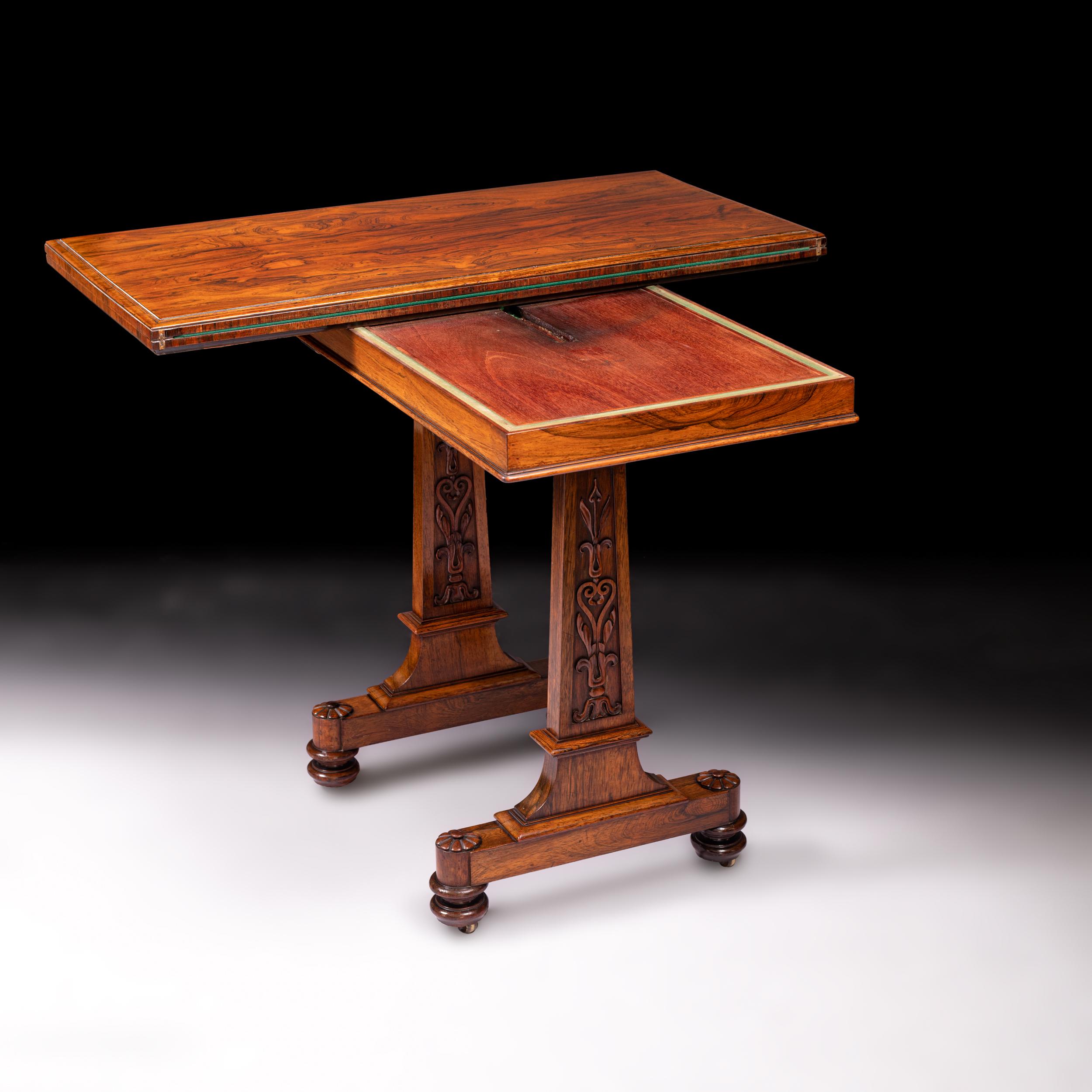 Bois Table à jeux Regency anglaise du début du 19ème siècle par T & G Seddon en vente