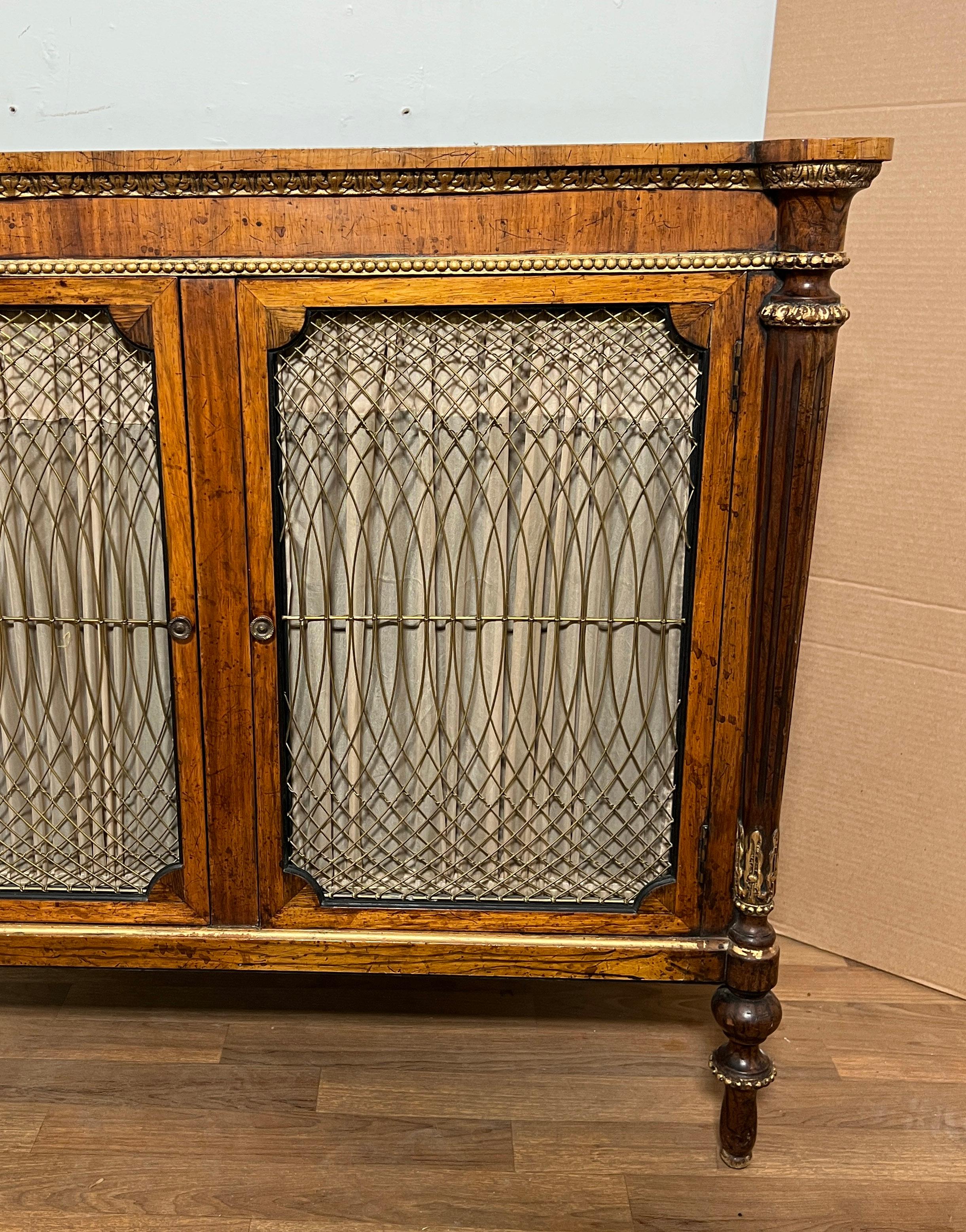 Early 19th Century English Regency Grill Front Rosewood Credenza For Sale 5