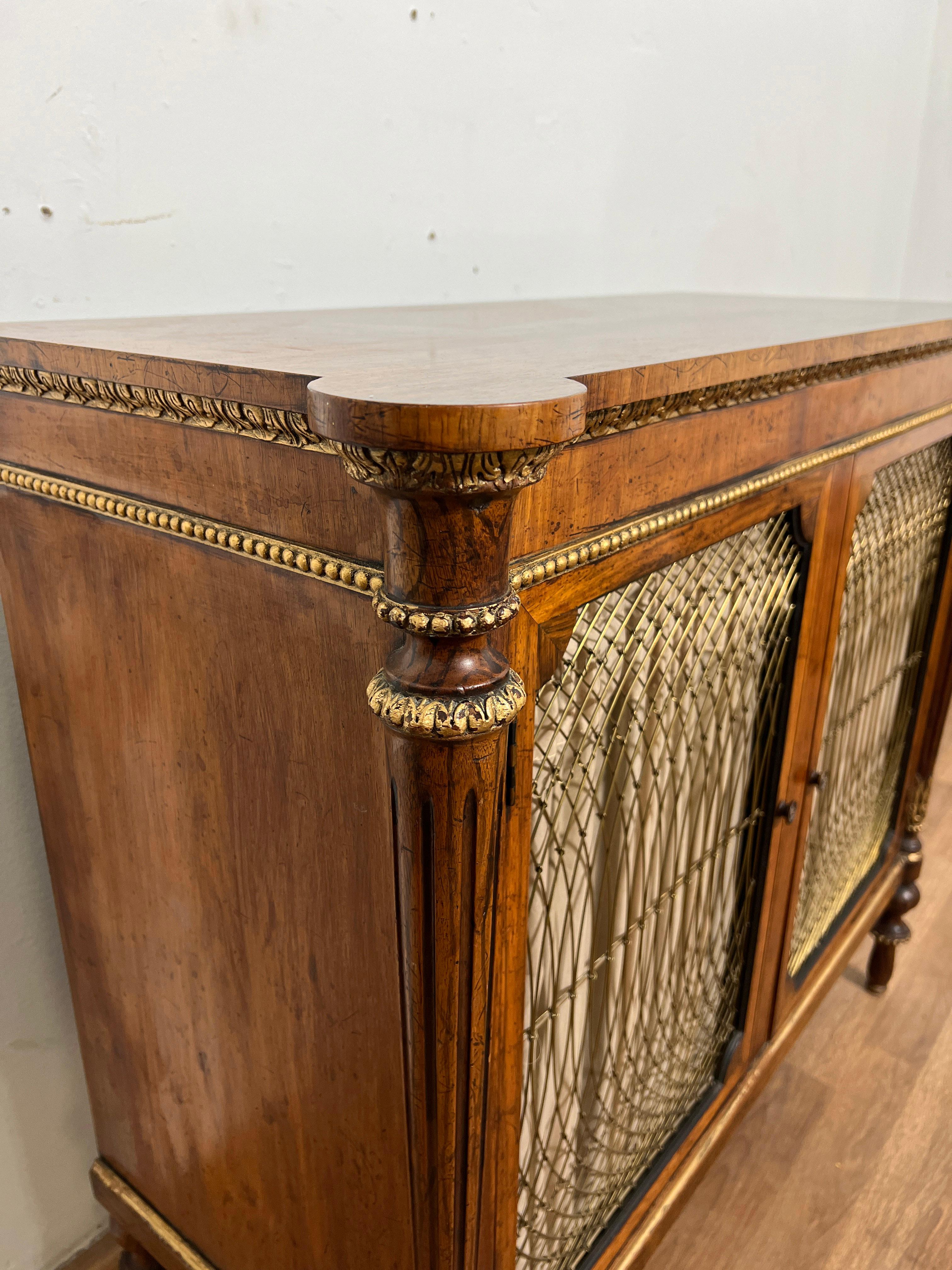 Early 19th Century English Regency Grill Front Rosewood Credenza For Sale 9