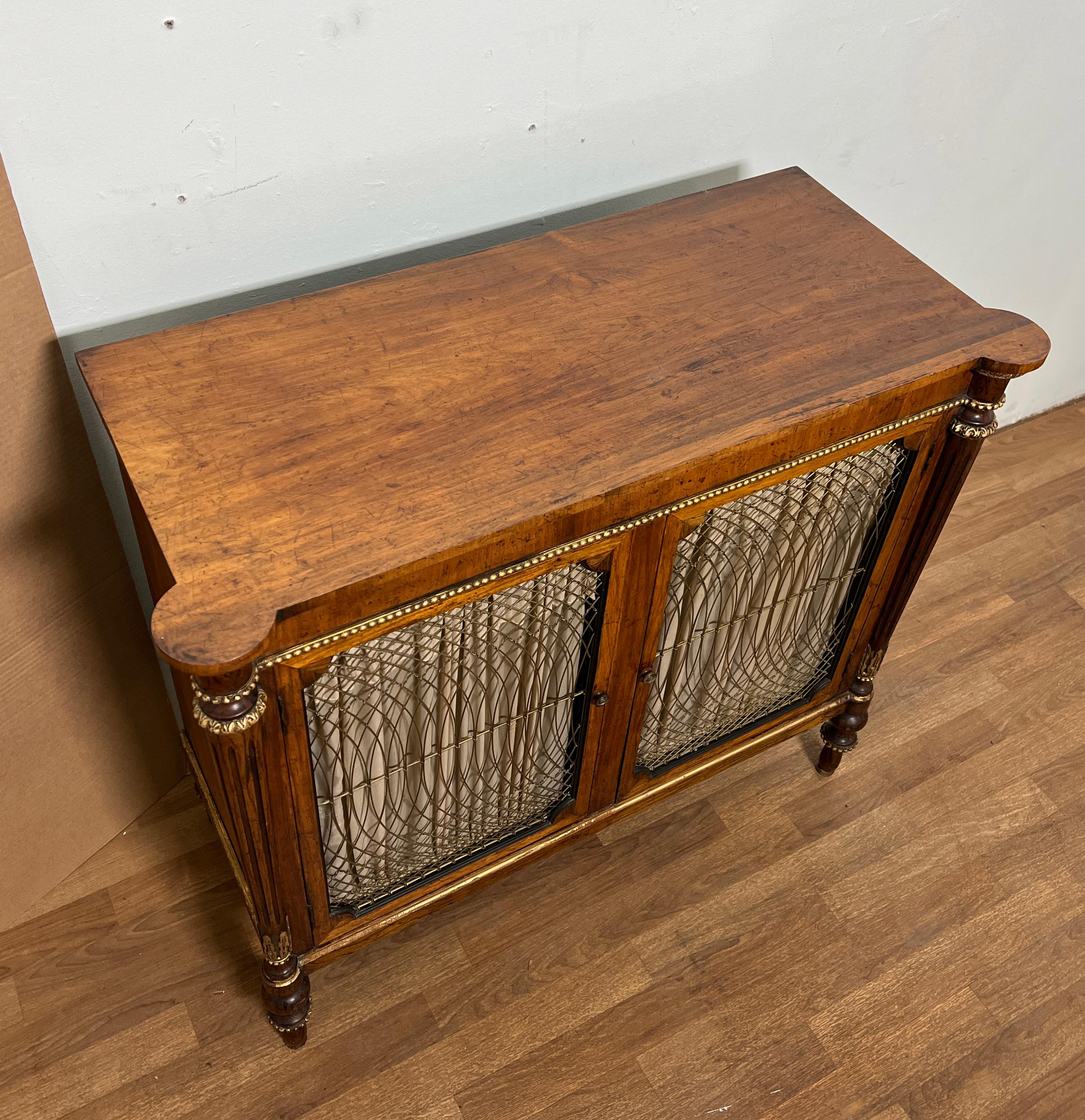 British Early 19th Century English Regency Grill Front Rosewood Credenza For Sale