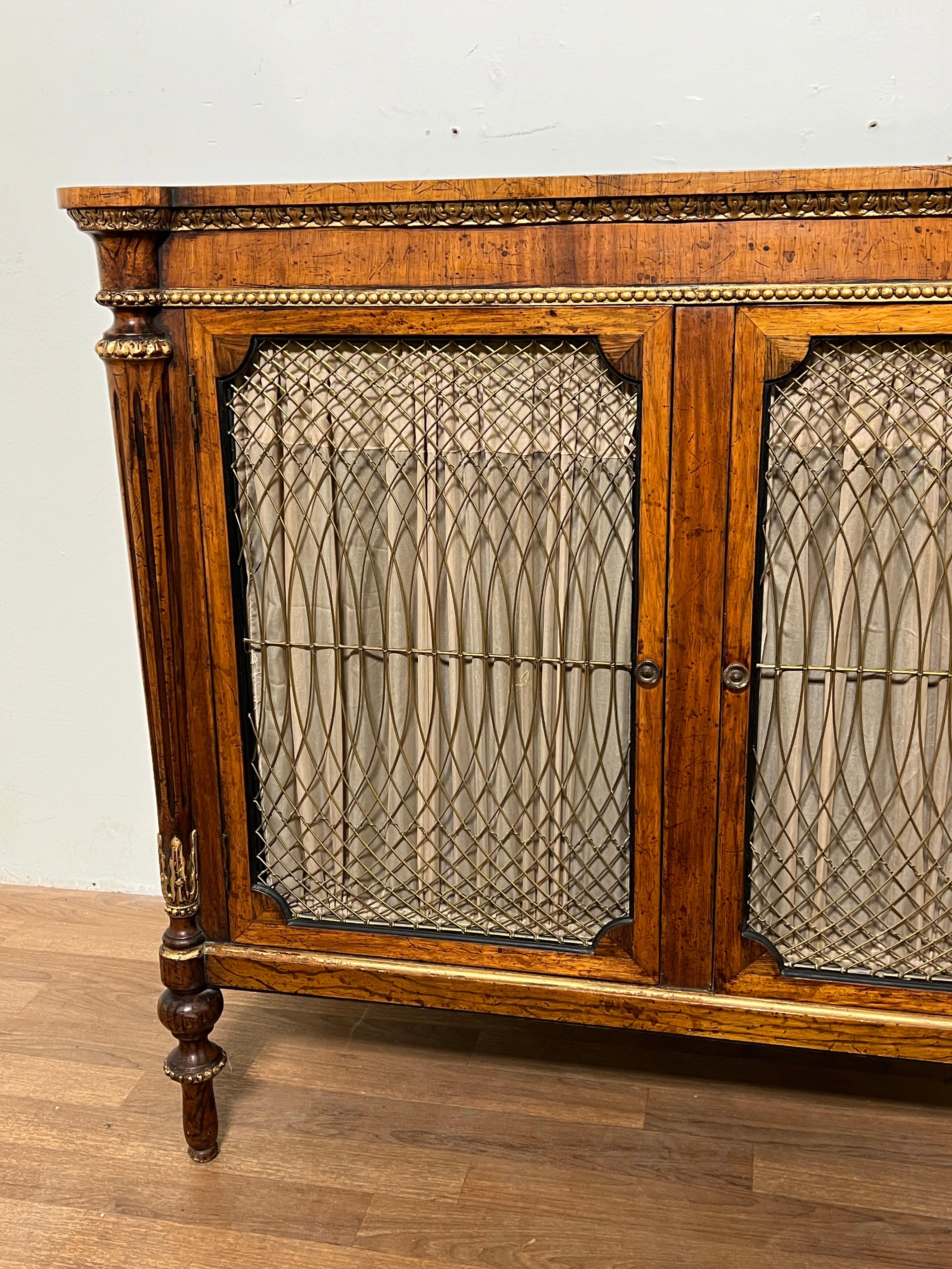 Early 19th Century English Regency Grill Front Rosewood Credenza For Sale 4