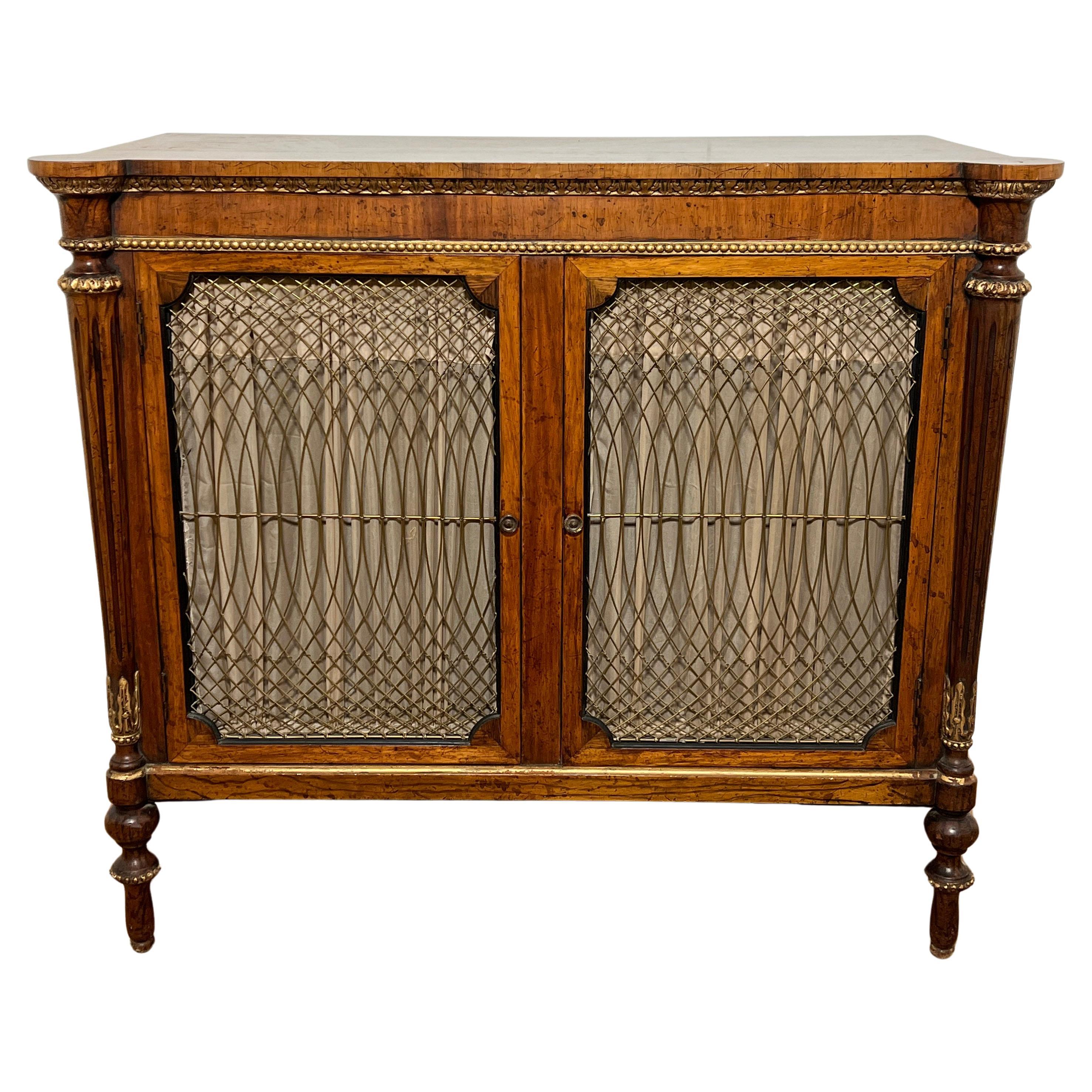 Early 19th Century English Regency Grill Front Rosewood Credenza
