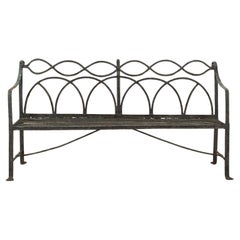 Banc en fer Regency anglais du début du 19e siècle