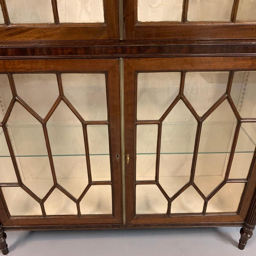 Early 19th Century English Regency Mahogany Astragal Glazed Bookcase Cabinet 9