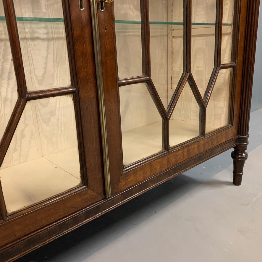 Early 19th Century English Regency Mahogany Astragal Glazed Bookcase Cabinet 10