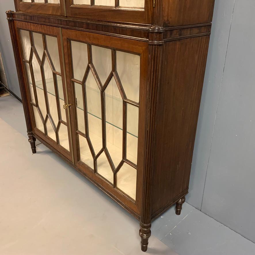 Early 19th Century English Regency Mahogany Astragal Glazed Bookcase Cabinet 5