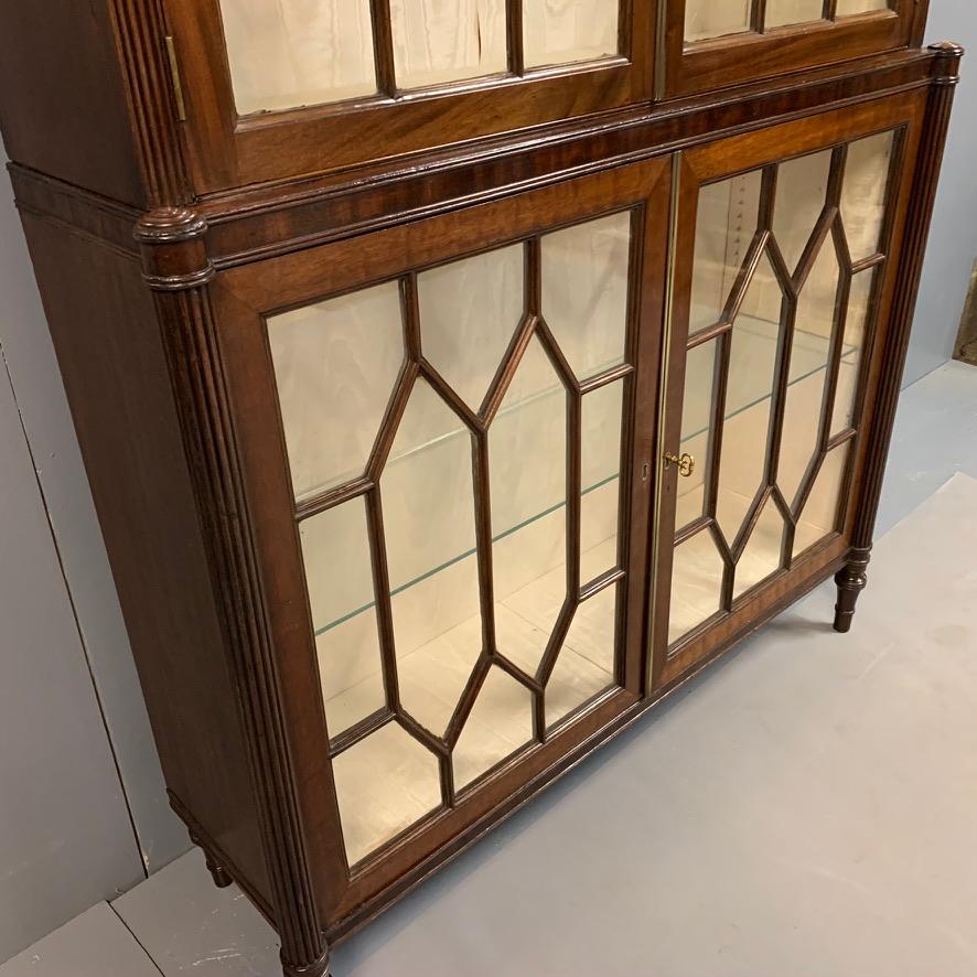 Early 19th Century English Regency Mahogany Astragal Glazed Bookcase Cabinet 6