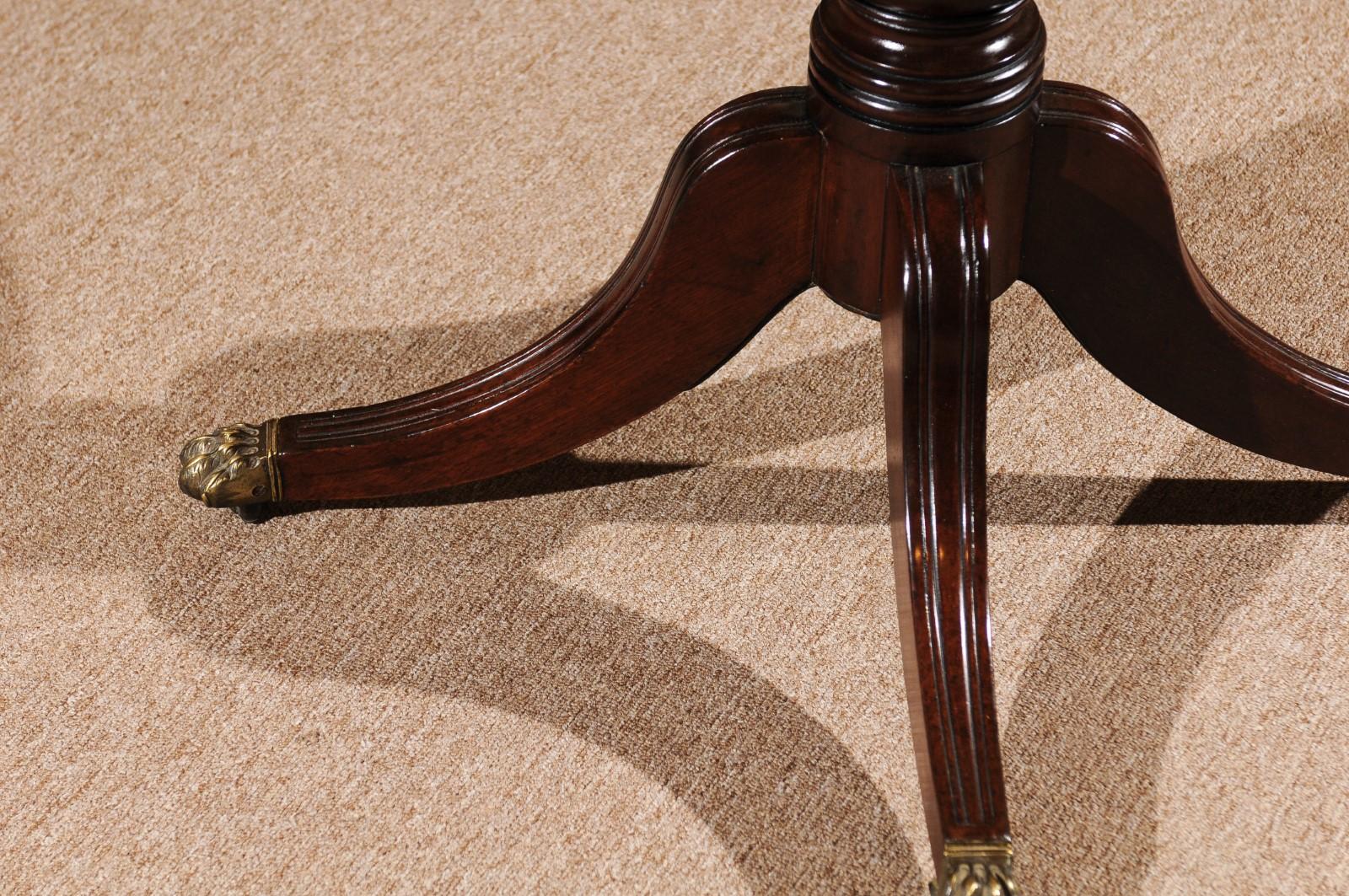 Brass Early 19th Century English Regency Mahogany Drum Table