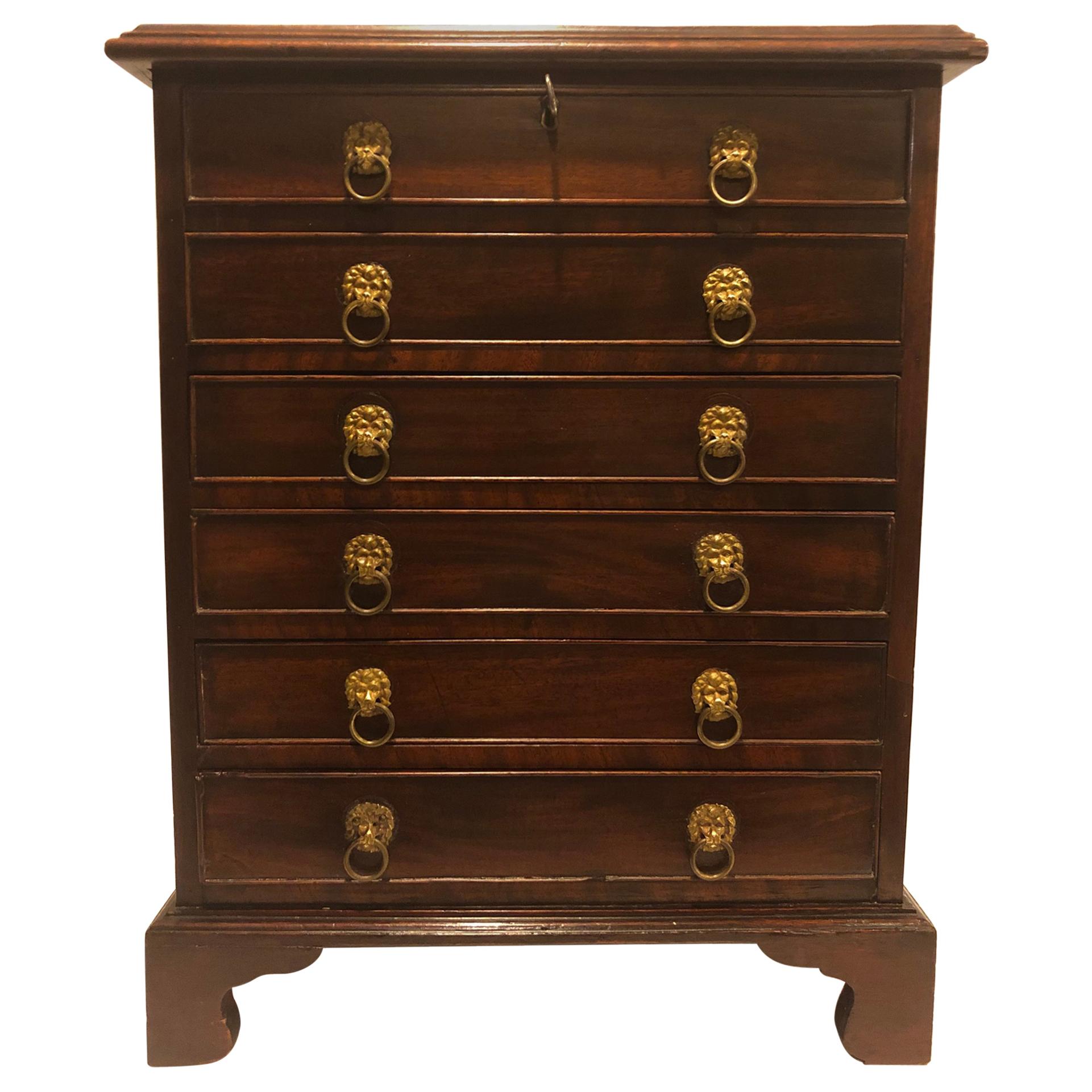 Early 19th Century English Regency Mahogany Six-Drawer Specimen Chest