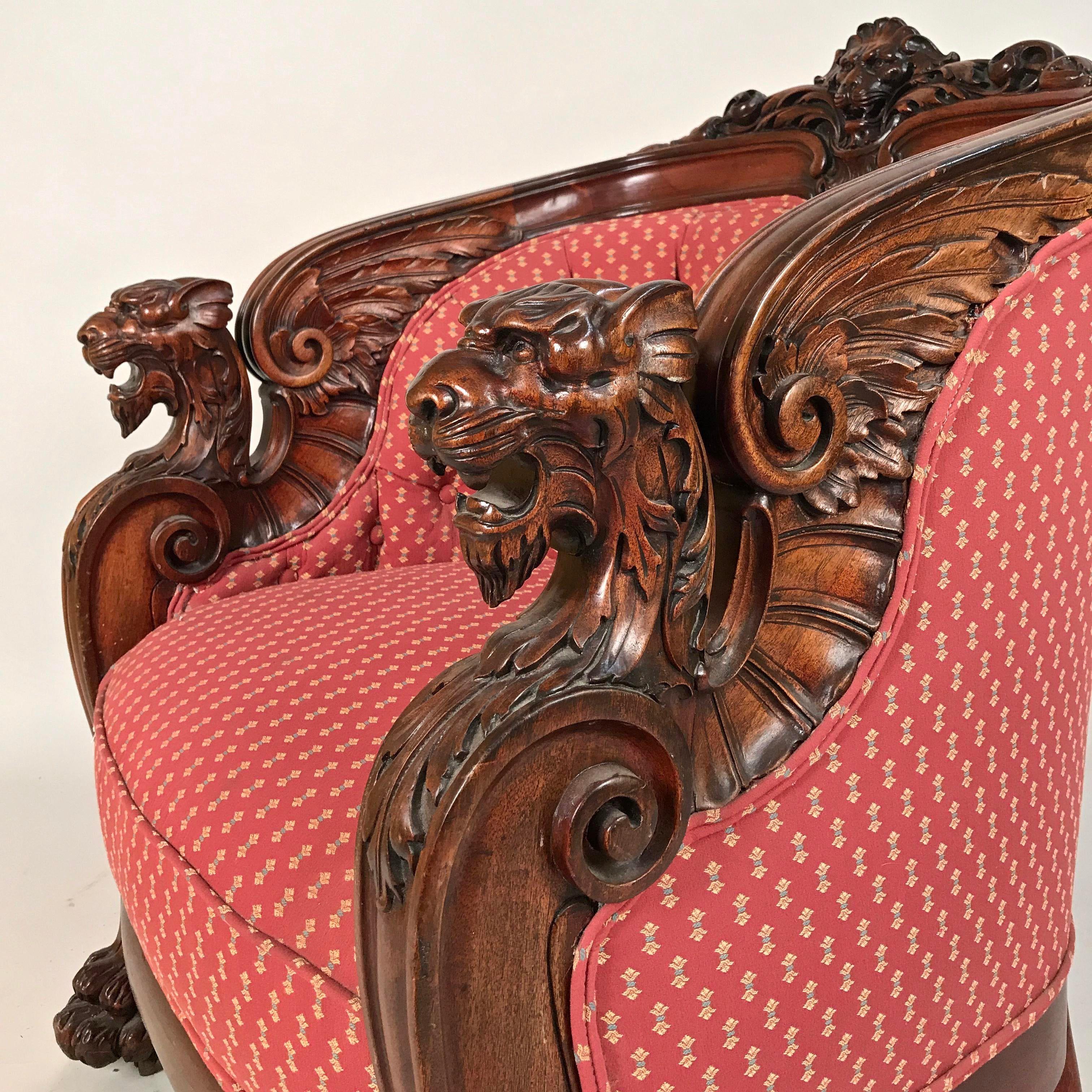 Early 19th Century English Regency Mahogany Tub Chair Armchair For Sale 4