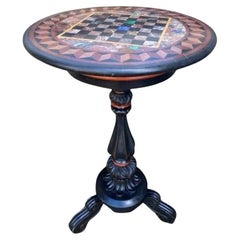 Frühes 19. Jahrhundert Englisch Regency Marmor Intarsien Pedestal Spieltisch