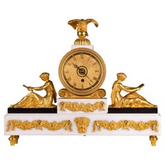 Early 19th Century English Regency Marble & Ormolu Mounted Mantel Clock