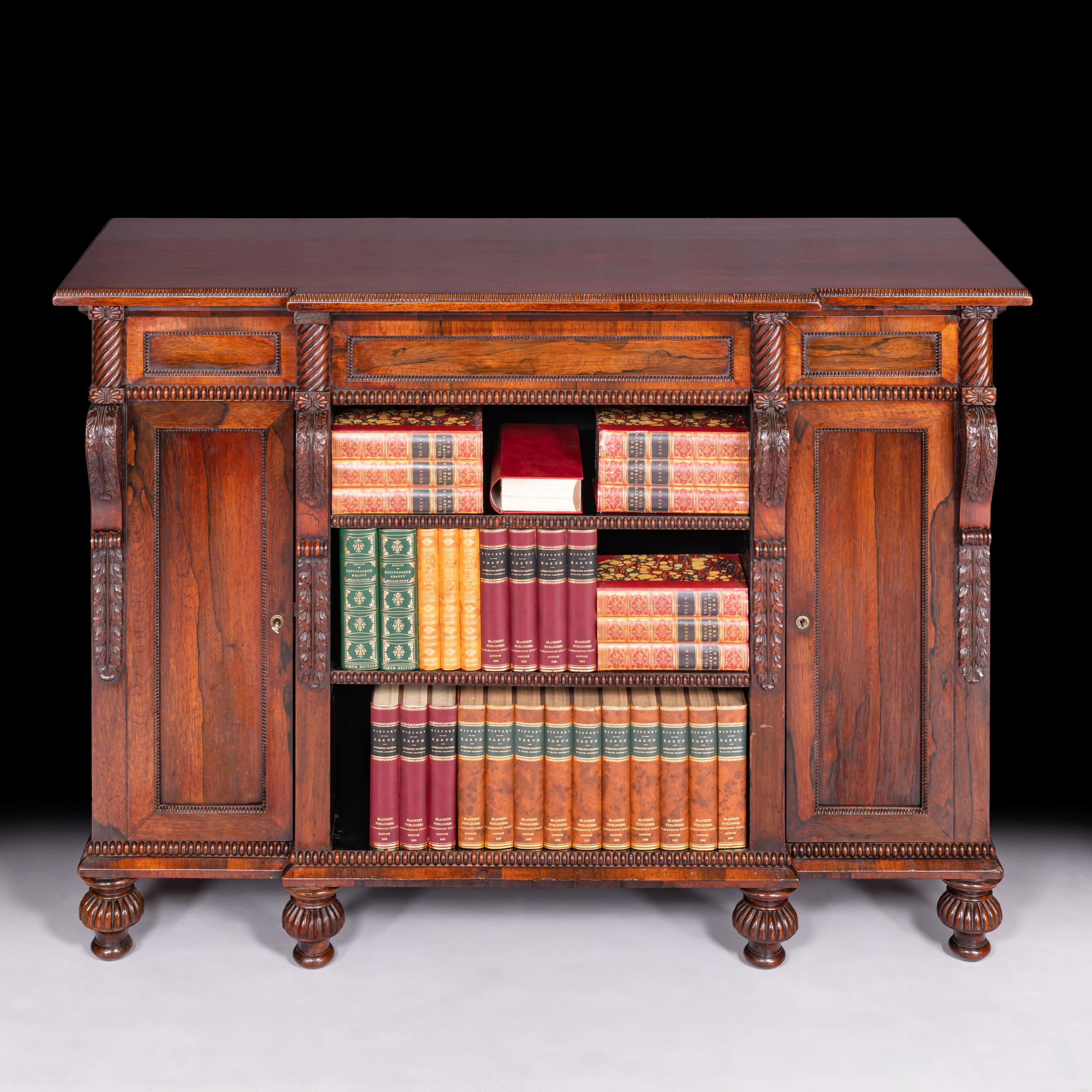 Wood Early 19th Century English Regency Open Bookcase Attributed To Gillows Lancaster For Sale