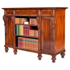 Antique Early 19th Century English Regency Open Bookcase Attributed To Gillows Lancaster