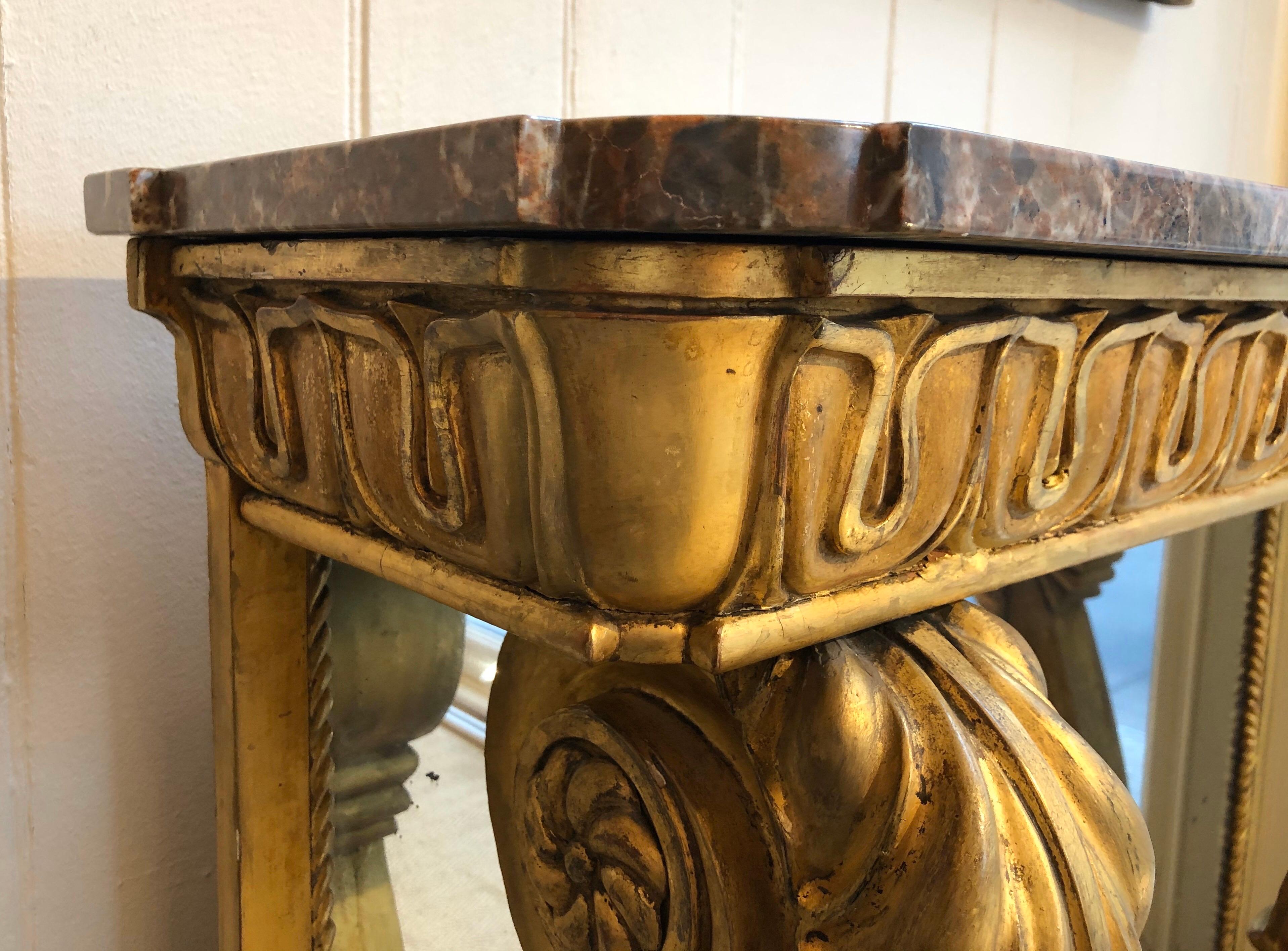 Early 19th Century English Regency Parcel-Gilt Console with Marble Top 7
