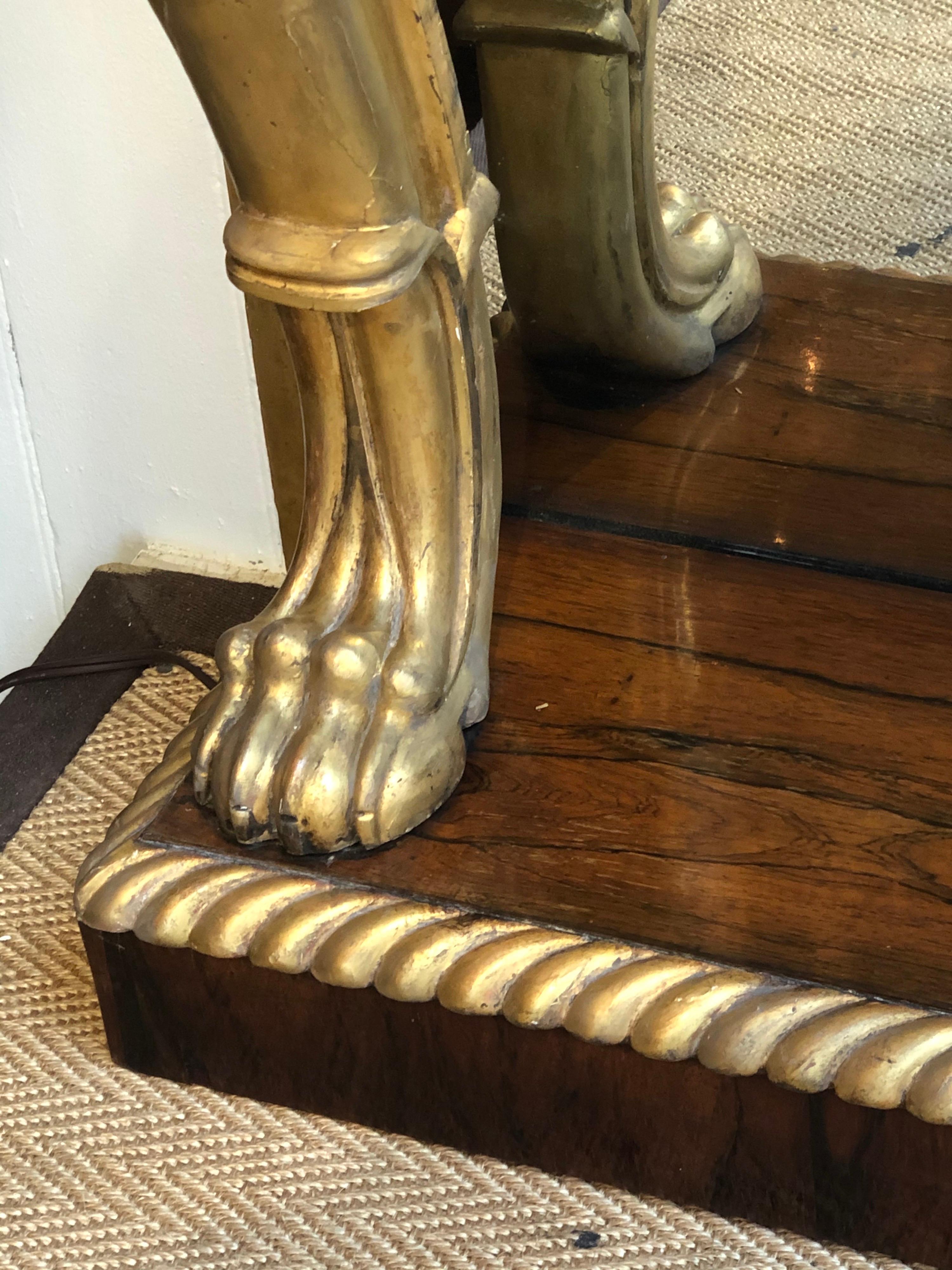 Early 19th Century English Regency Parcel-Gilt Console with Marble Top 2