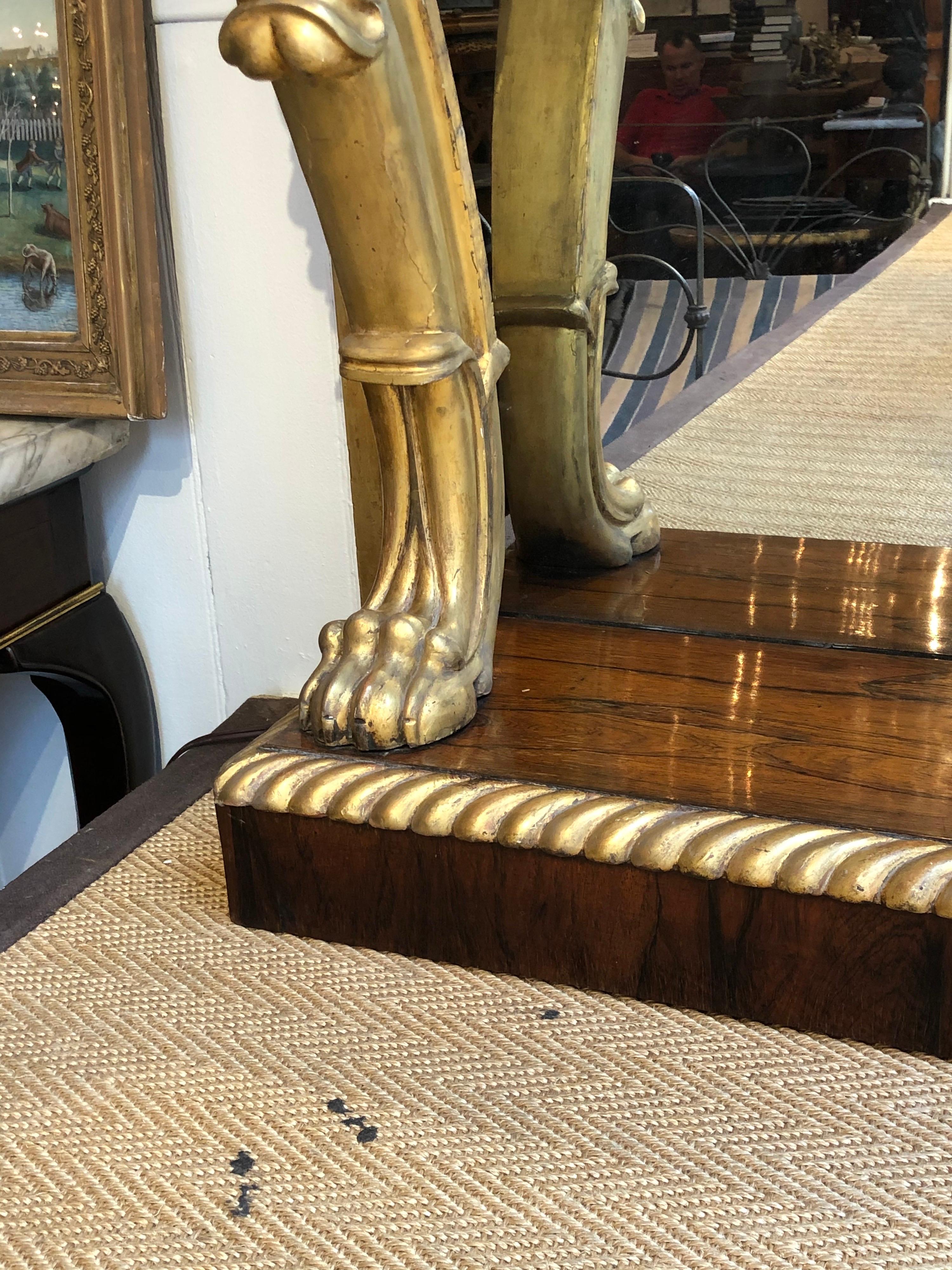 Early 19th Century English Regency Parcel-Gilt Console with Marble Top 3