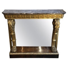 Early 19th Century English Regency Parcel-Gilt Console with Marble Top