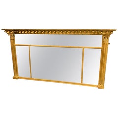 Early 19th century English Regency period gilt overmantle mirror 
