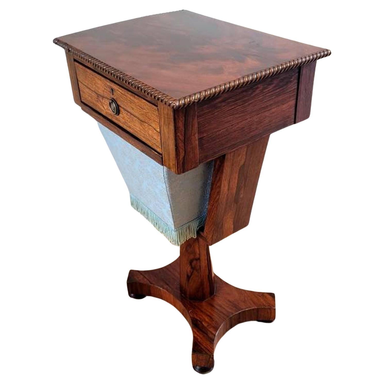 Early 19th Century English Regency Period Sewing Table For Sale