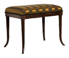 Tabouret en bois de rose Regency anglais du début du 19e siècle