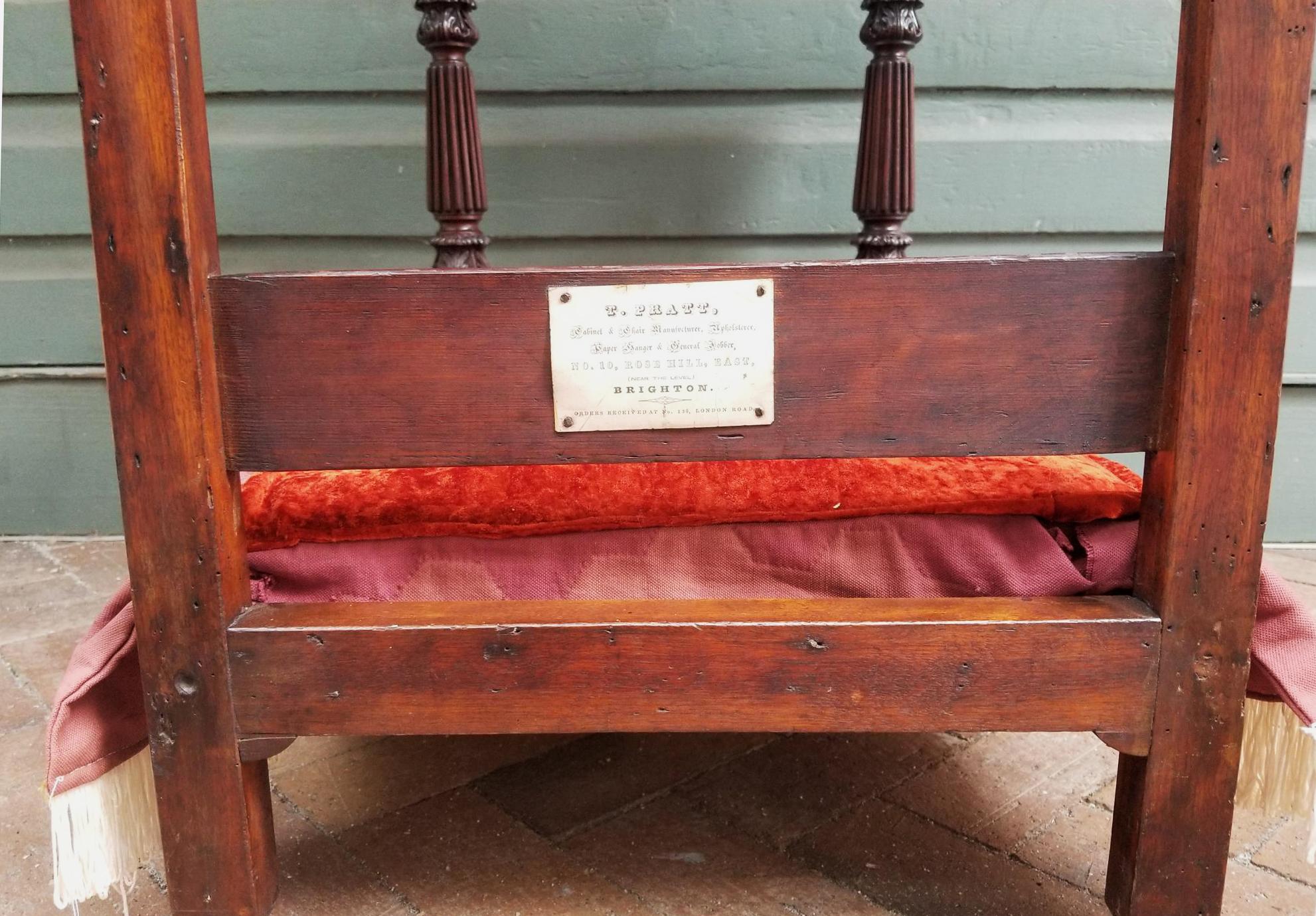Early 19th Century English Regency Salesmen Sample Four Poster Bed with Canopy In Excellent Condition In Charleston, SC
