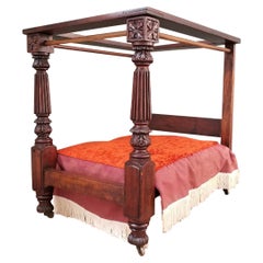 Early 19th Century English Regency Salesmen Sample Four Poster Bed with Canopy