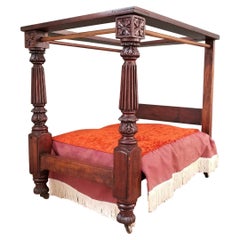 Frühes 19. Jahrhundert Englisch Regency Salesmen Sample Four Poster Bed mit Baldachin