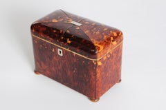 Early 19th Century English Regency Tortoiseshell Tea Caddy