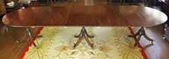 Early 19th Century English Regency Triple Pedestal Dining Table