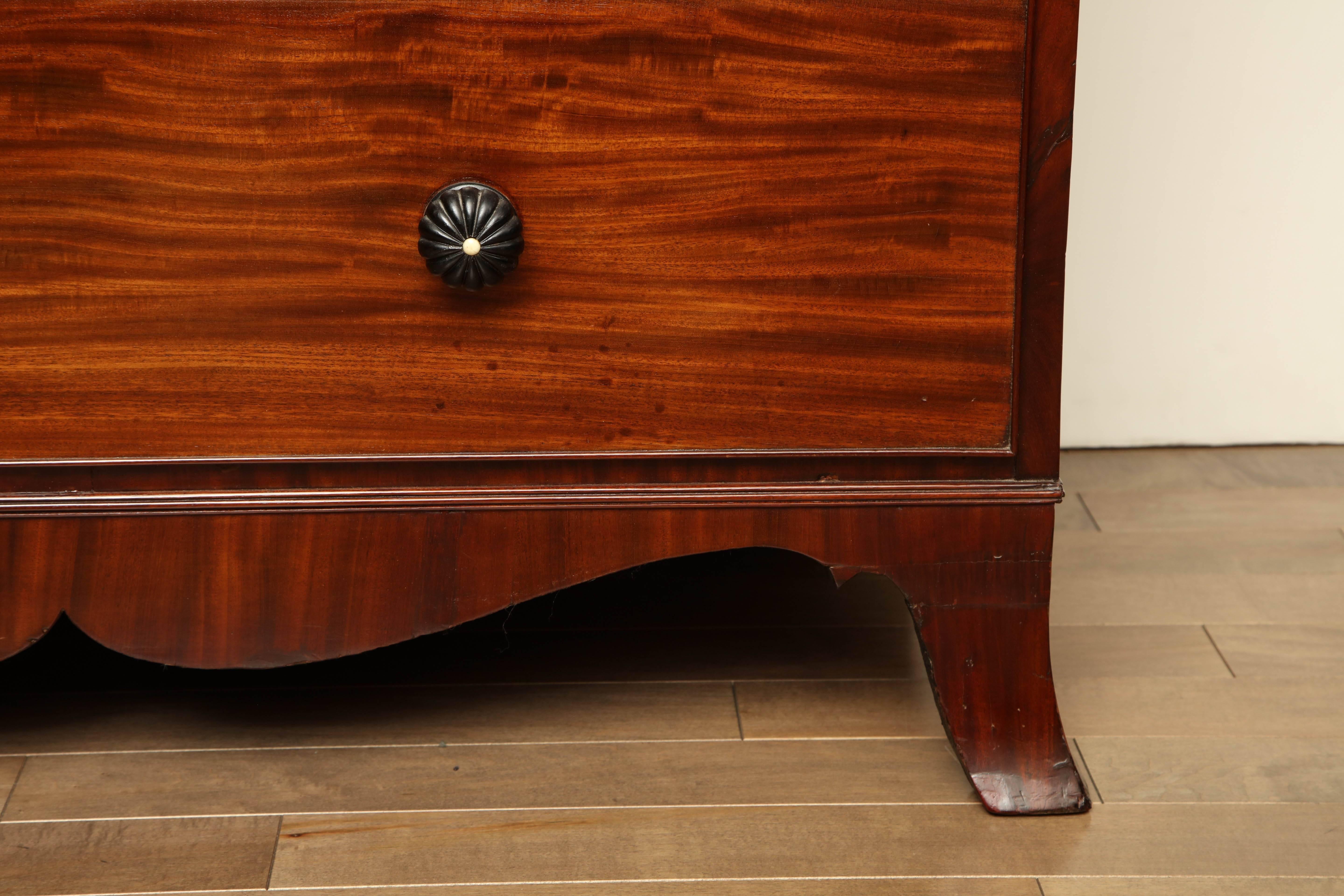 Early 19th Century English Regency, Mahogany Chest of Drawers In Excellent Condition In New York, NY