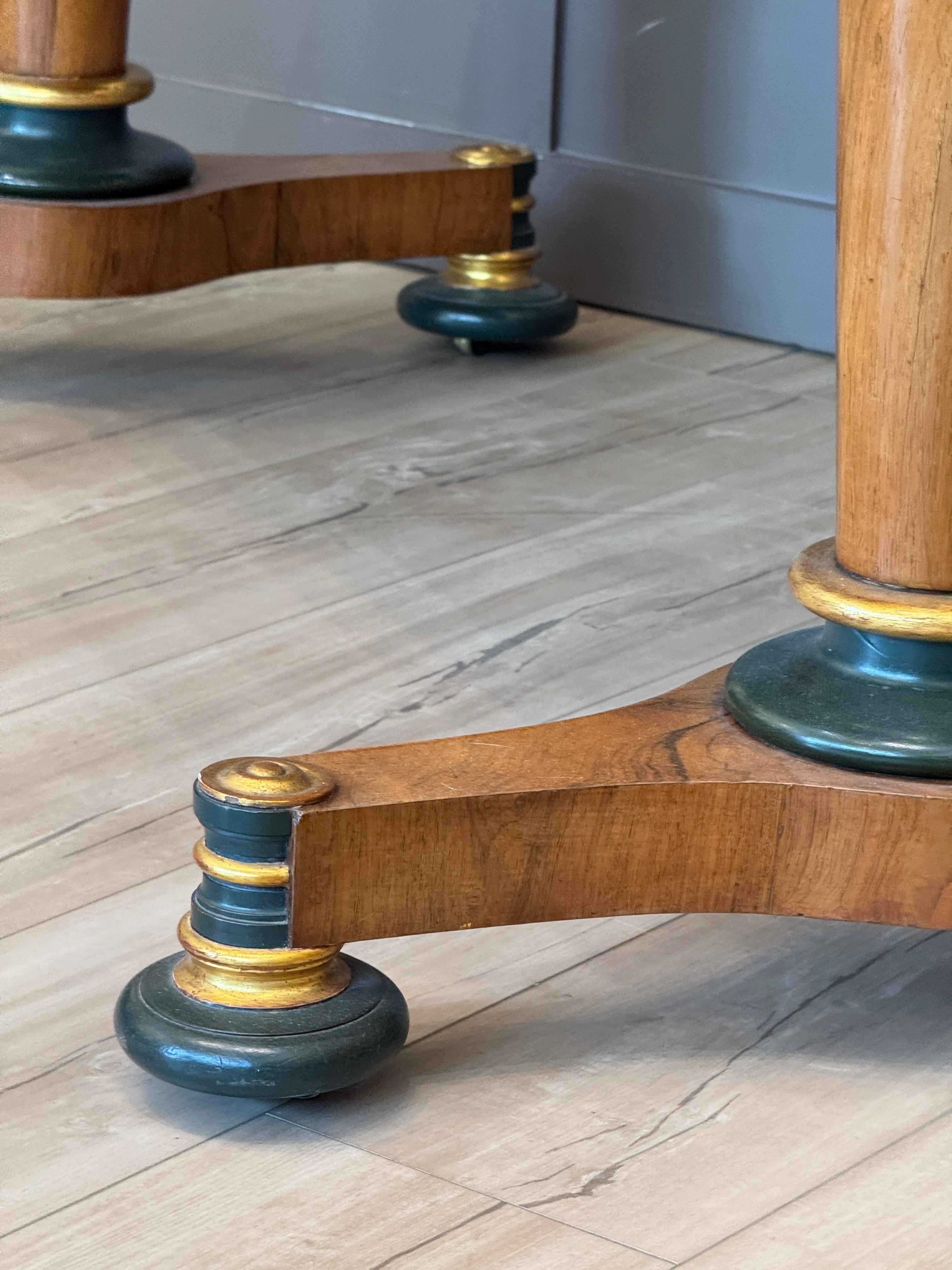 Early 19th Century English Rosewood Library Table With Tooled Leather Top For Sale 6