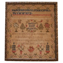 Antique Early 19th Century English Sampler by Betty Dent, Aged 8