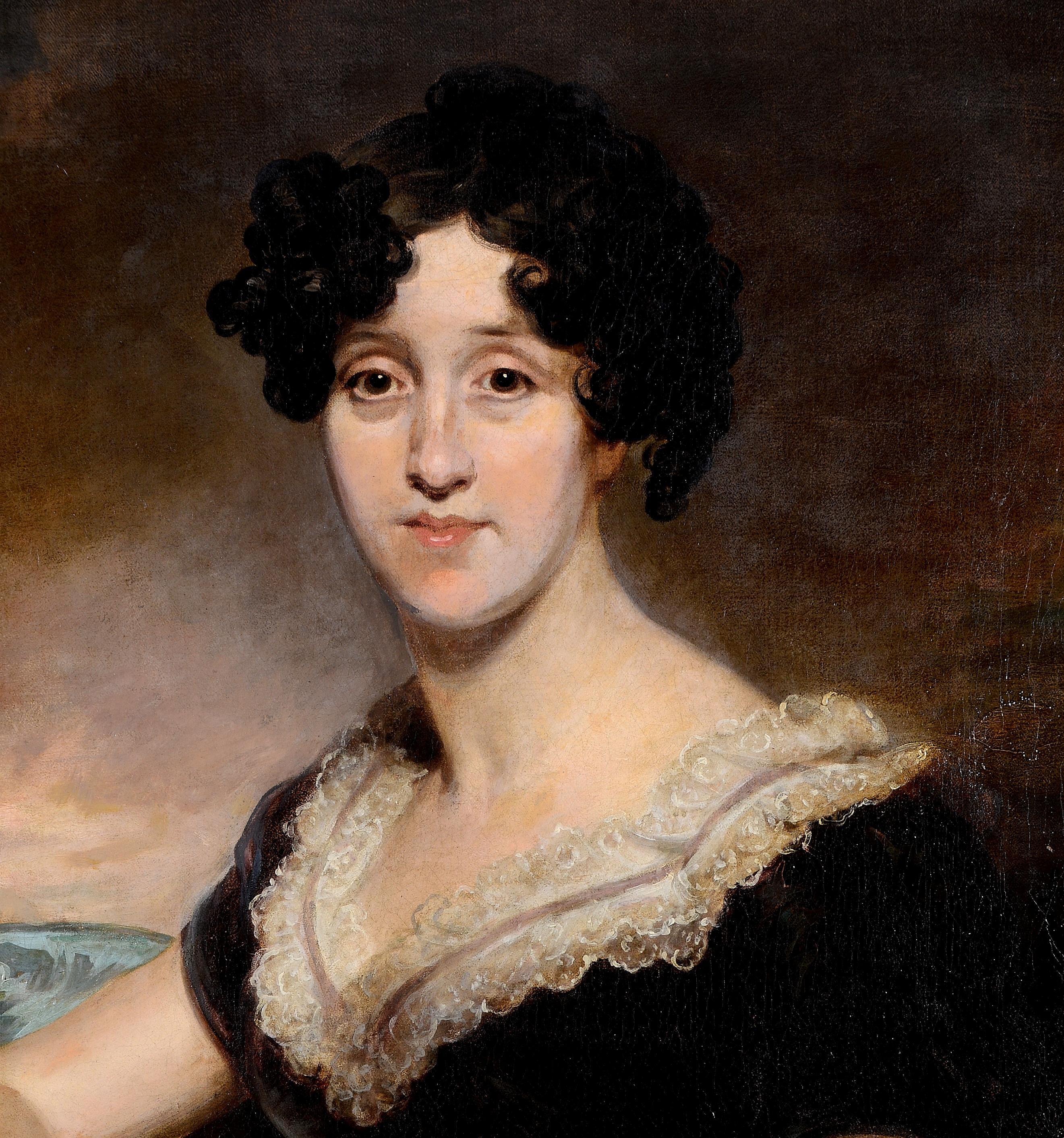 Portrait of a Lady - Large Antique English Georgian Early 19th Century Painting For Sale 2