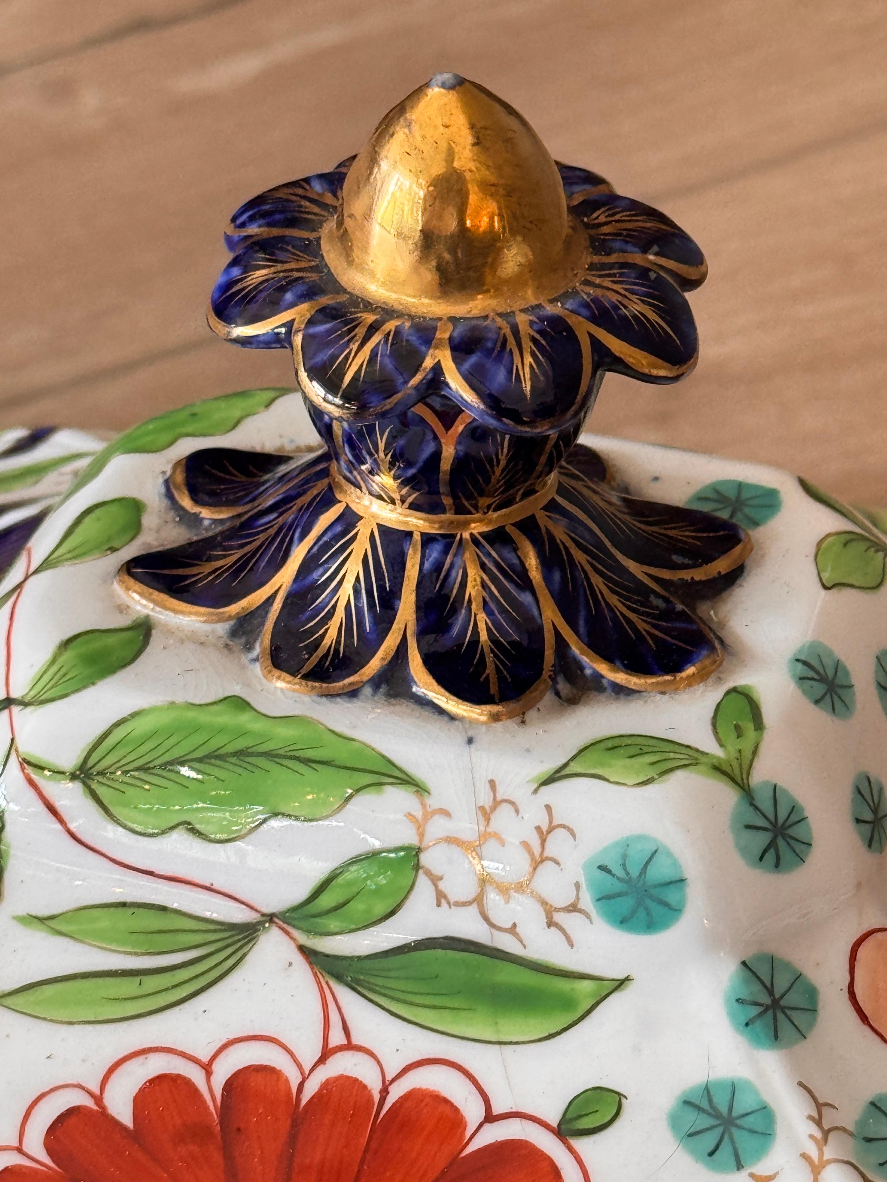 Early 19th Century English Spode Goudy Dutch China Serving Set For Sale 6