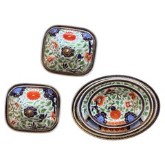 Early 19th Century English Spode Goudy Dutch China Serving Set