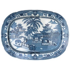 Early 19th Century English Staffordshire Blue and White Platter