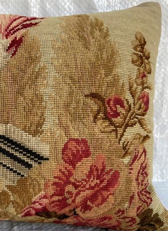 Cojín de tapiz inglés de principios del siglo XIX 14" X 8