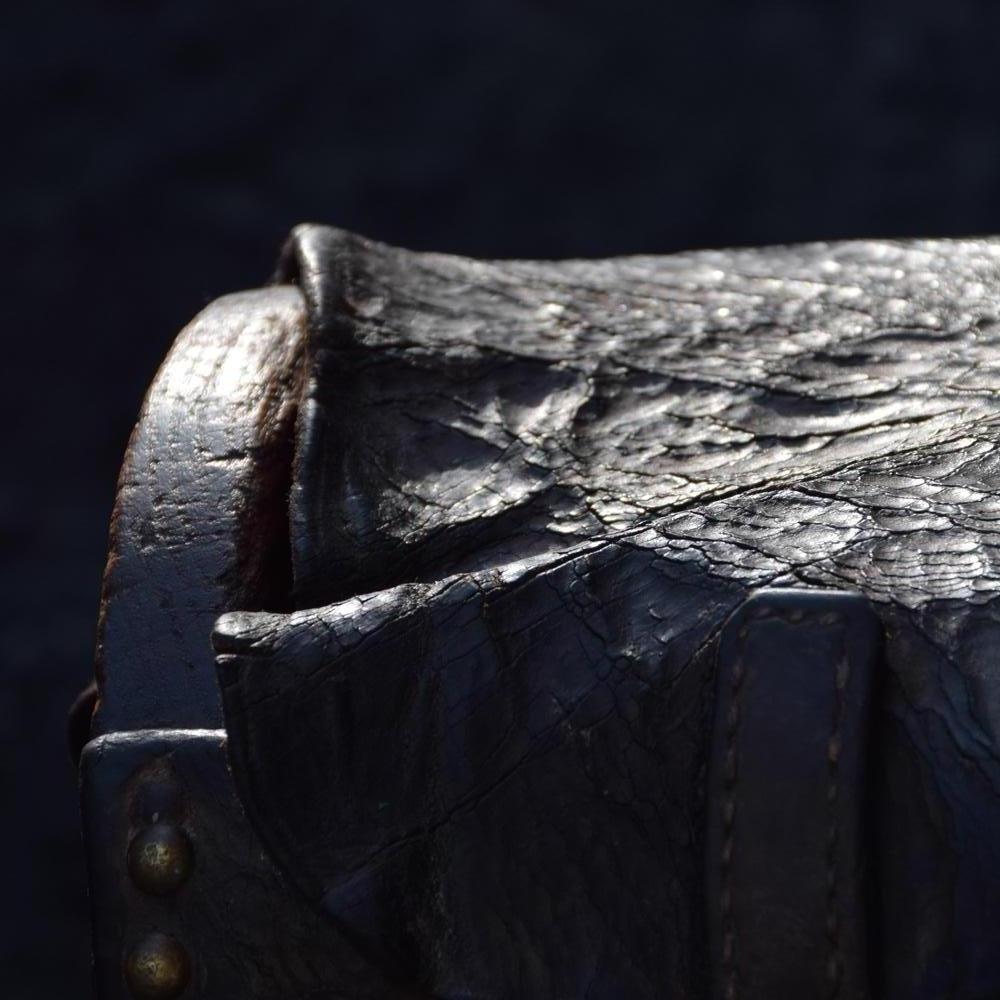 Early 19th Century English Textured Leather Canon Ball Bag 2