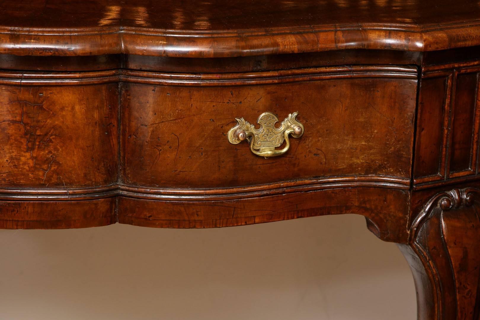 George II Early 19th Century English Walnut Demilune Console Tables