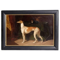 Early 19th Century English Whippet Oil Painting