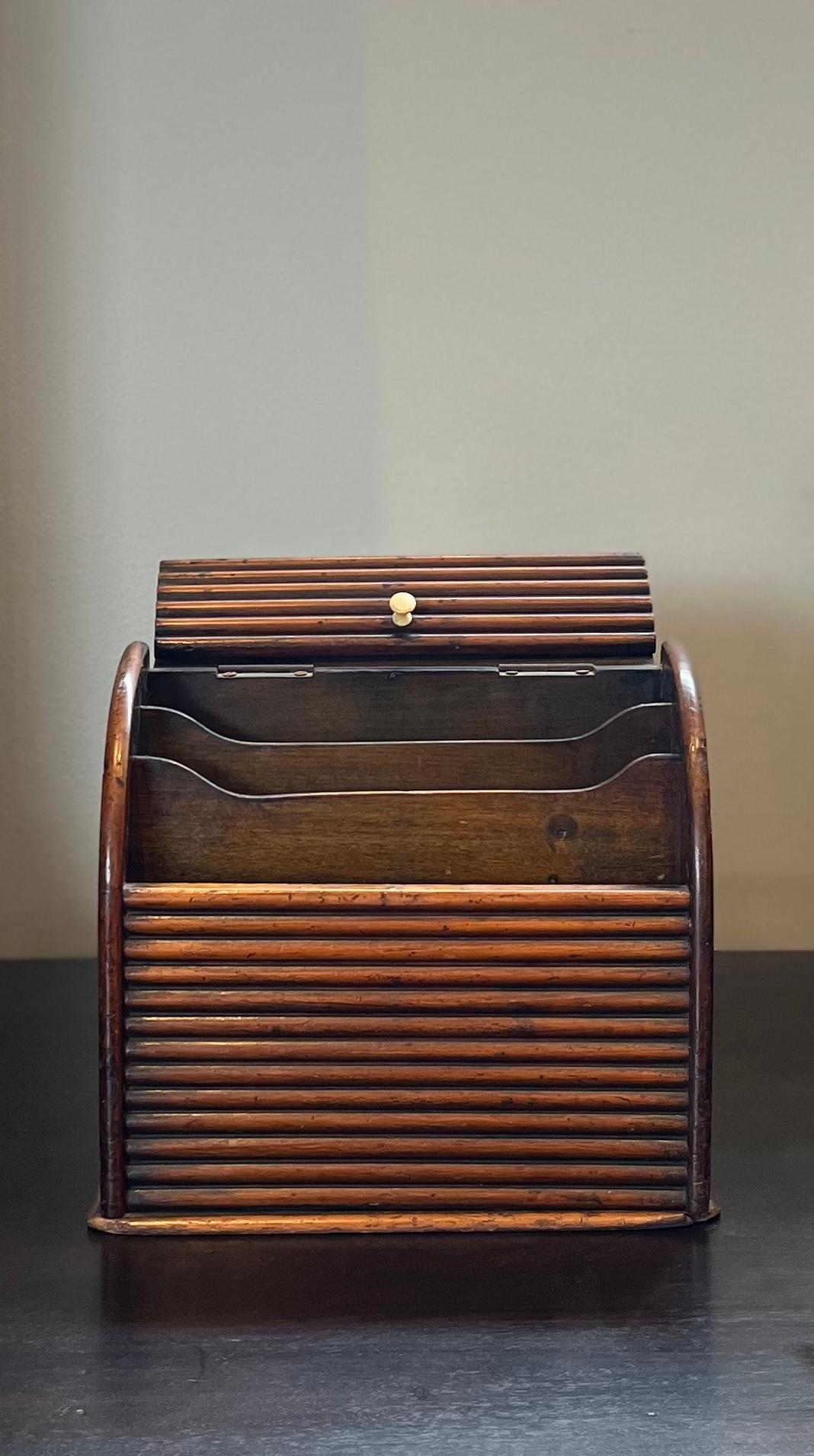 Early 19th Century English Wooden Letter Box For Sale at 1stDibs