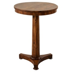 Early 19th Century English Yew Wood Pedestal Table or Side Table